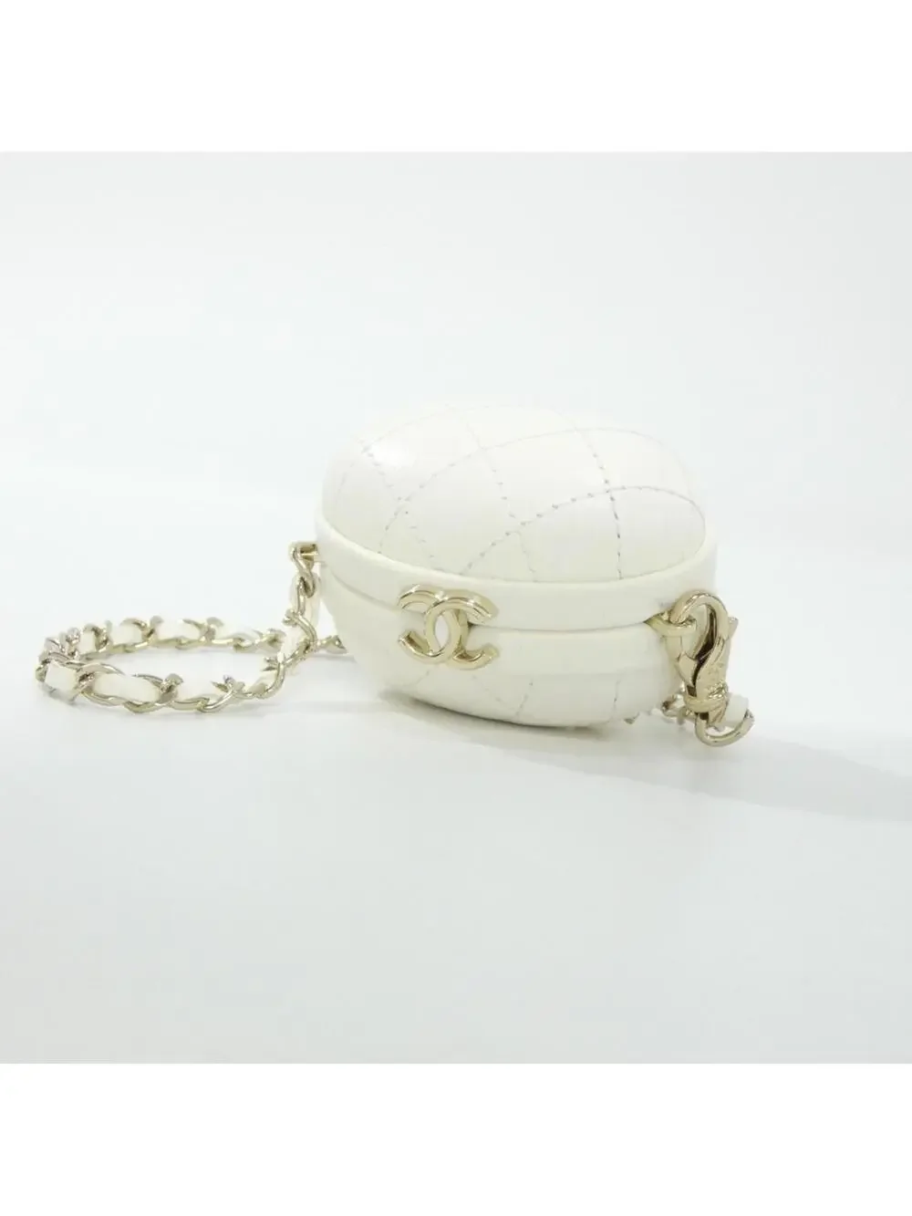 Chanel Handbag Charm Leather White #246653C21B